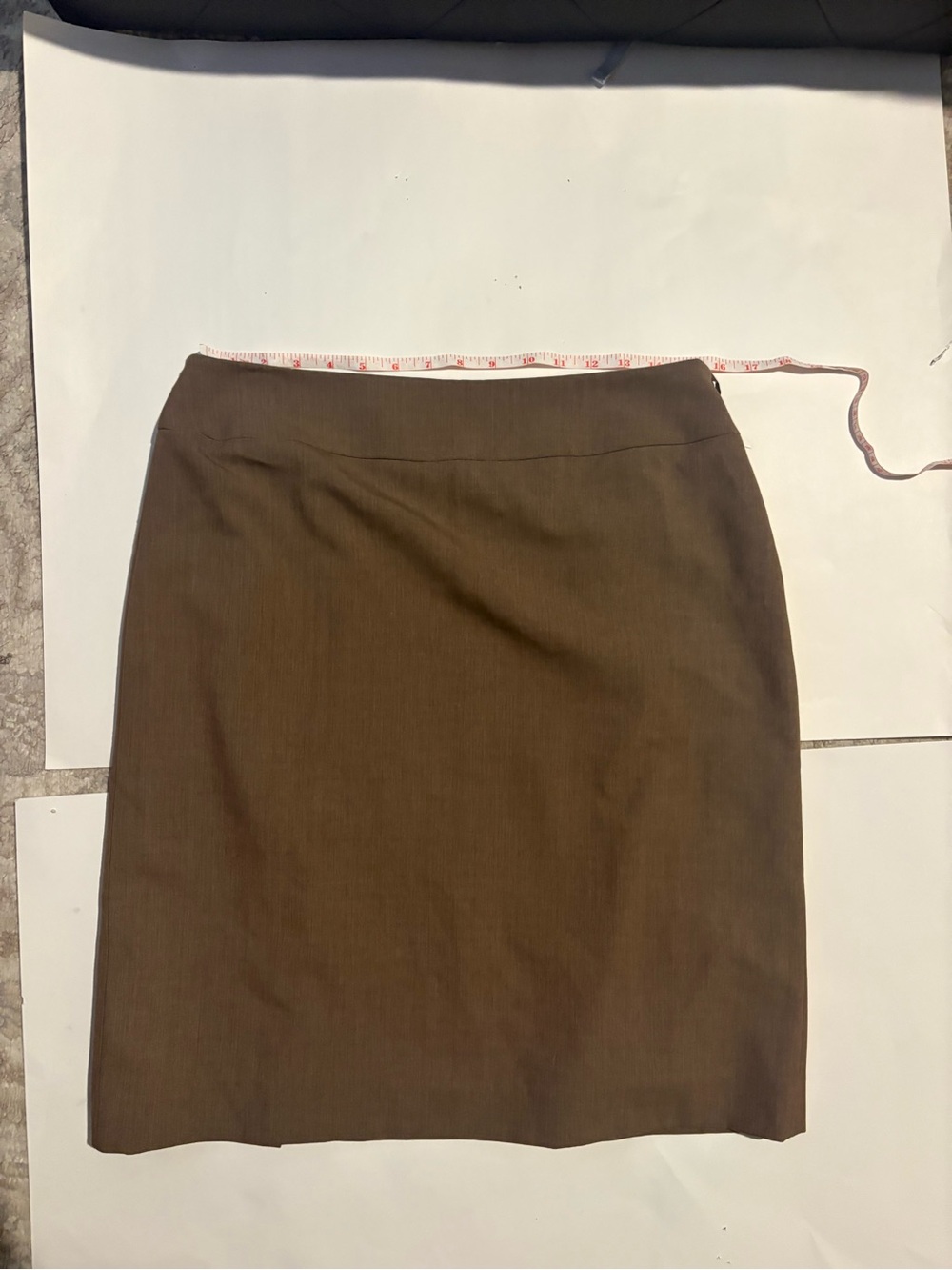 Tahari Brown Midi Pencil Skirt